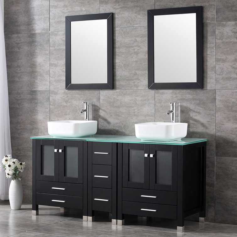 Ebern Designs Eleftheria 60.8'' Freestanding Double Bathroom Vanity